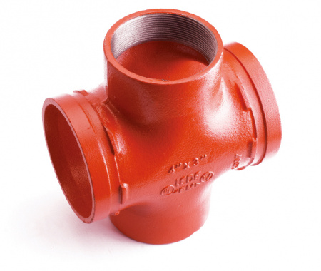 Переходная крестовина под резьбу LedeGroove BSPT Ду 65х25, 21/2"х1" (76х33мм)